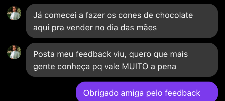 Print de DM no Instagram